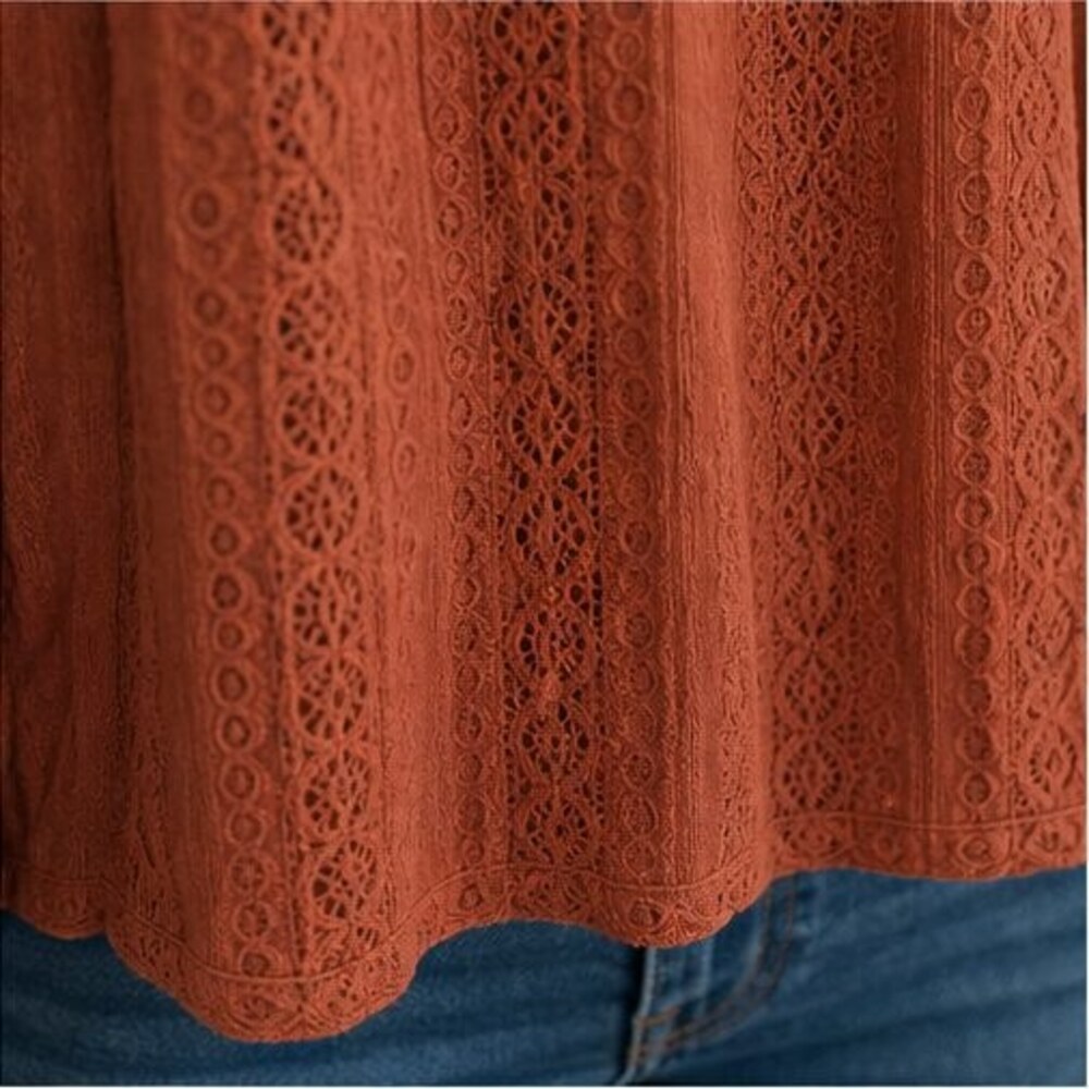 Rust Wrap Blouse - Picture 6 of 6